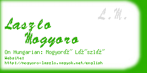 laszlo mogyoro business card